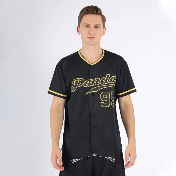 Custom Black Black-Old Gold Authentic Baseball Jersey - Image 3