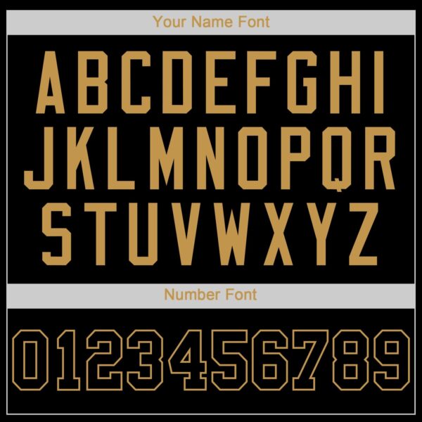 Custom Black Black-Old Gold Authentic Baseball Jersey - Image 7