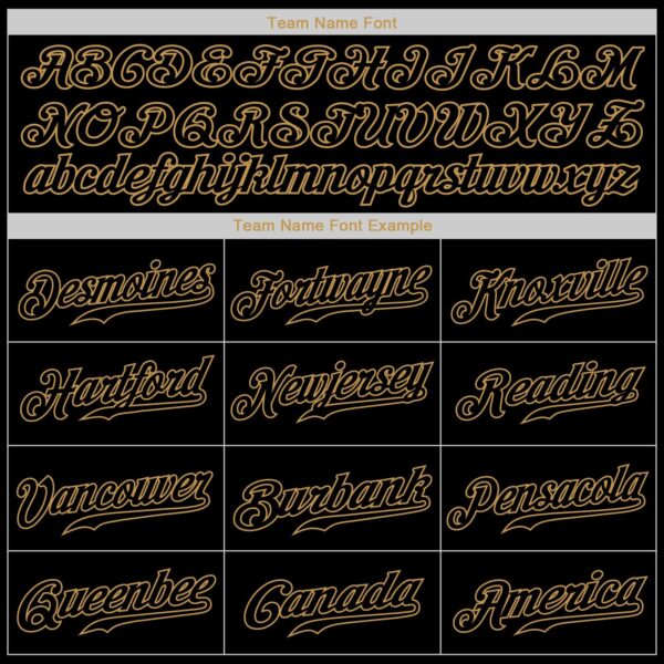 Custom Black Black-Old Gold Authentic Baseball Jersey - Image 8
