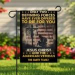 Veterans Day Jesus Flag – Two Defining Forces – Patriotic Garden & House Decoration for Military Heroes - Image 4