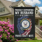 Military Family Support Flag – Proudly Supporting as He Serves – Honor Heroes from Army, Navy, Air Force