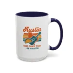 Austin Retro Mug – Tacos Tunes Texas Life Coffee Mug - Image 40