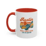 Austin Retro Mug – Tacos Tunes Texas Life Coffee Mug - Image 4