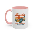 Austin Retro Mug – Tacos Tunes Texas Life Coffee Mug - Image 10