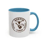 Austin Texas Badge Mug – Rustic Tacos Tunes Life Mug - Image 19