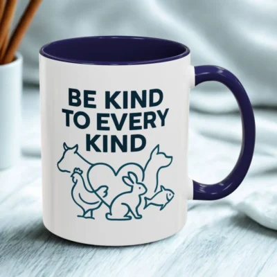 be kind vegan mug animal lover coffee cup with be kind to every kind design tymos