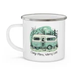 Camp More Worry Less Enamel Camping Mug - Image 3
