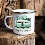 Camp More Worry Less Enamel Camping Mug - Image 2