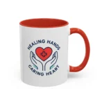 Caring Nurse Mug – Healing Hands Caring Heart Coffee Cup - Image 3