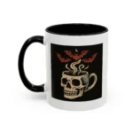 Creepy Skull Coffee Mug – Spooky Halloween Coffee Cup with Bats - Image 4