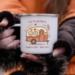 Custom Couple Travel Enamel Camping Mug - Image 4