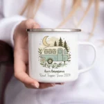 Custom Road Trip Enamel Camping Mug - Image 5