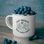 Eat Weeds Not Feelings Botanical Enamel Mug - Image 5