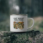 Eat What You Find Mushroom Foraging Enamel Mug - Image 4
