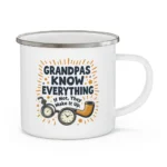 Grandpas Know Everything Enamel Camping Mug - Image 6
