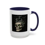 Halloween Skull Mug – Spooky Coffee Cup with Green Eyes & Bats - Image 13
