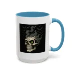 Halloween Skull Mug – Spooky Coffee Cup with Green Eyes & Bats - Image 44