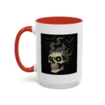 Halloween Skull Mug – Spooky Coffee Cup with Green Eyes & Bats - Image 18