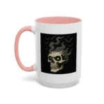 Halloween Skull Mug – Spooky Coffee Cup with Green Eyes & Bats - Image 16