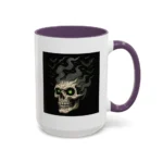 Halloween Skull Mug – Spooky Coffee Cup with Green Eyes & Bats - Image 49