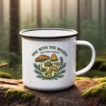 One With the Woods Mushroom Enamel Mug