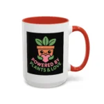 Powered by Plants and Love Mug – Cute Vegan Coffee Cup with Plant Pot Design - Image 17
