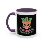 Powered by Plants and Love Mug – Cute Vegan Coffee Cup with Plant Pot Design - Image 26