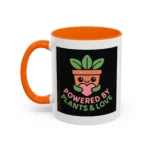 Powered by Plants and Love Mug – Cute Vegan Coffee Cup with Plant Pot Design - Image 24