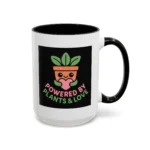 Powered by Plants and Love Mug – Cute Vegan Coffee Cup with Plant Pot Design - Image 11