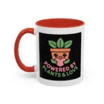 Powered by Plants and Love Mug – Cute Vegan Coffee Cup with Plant Pot Design - Image 10