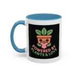 Powered by Plants and Love Mug – Cute Vegan Coffee Cup with Plant Pot Design - Image 20