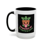 Powered by Plants and Love Mug – Cute Vegan Coffee Cup with Plant Pot Design - Image 12