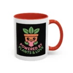 Powered by Plants and Love Mug – Cute Vegan Coffee Cup with Plant Pot Design - Image 38