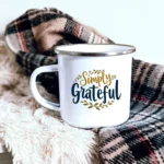 Simply Grateful Enamel Camping Mug - Image 2