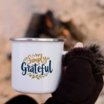 Simply Grateful Enamel Camping Mug - Image 4