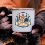 Wild at Heart, Hungry by Nature Enamel Camping Mug - Image 6