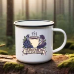 Wild Berry Coffee Mug – Brew Pairs Well with Berries Enamel Cup - Image 6