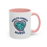 World’s Kindest Nurse Mug – Heart Globe Design Appreciation Gift - Image 9